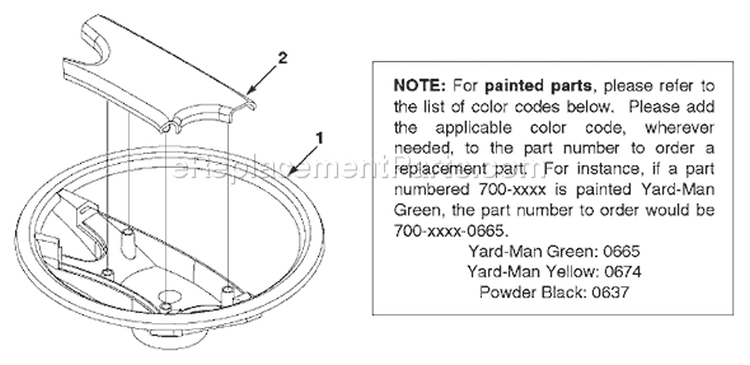 Page M Diagram and Parts List for 2001 Yard Man Lawn Tractor